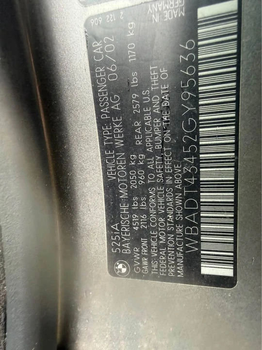 2002 BMW E39 5 Series - Image 13 of 13