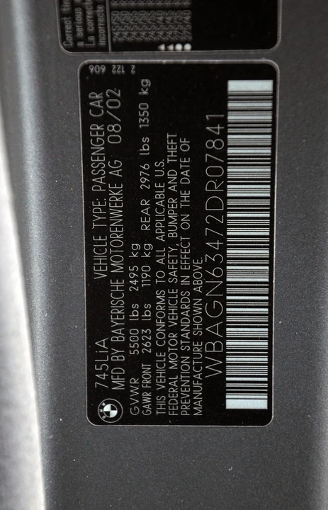2002 BMW E65/E66 7 Series - Image 8 of 9