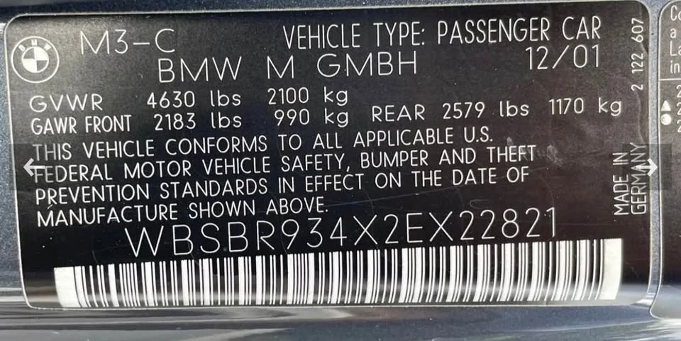2002 BMW E46 M3 - Image 19 of 20