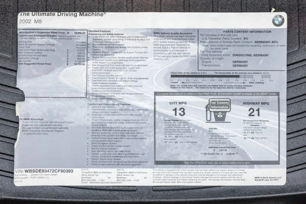 2002 BMW E39 M5 - Image 8 of 8