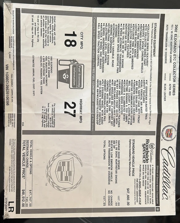2002 Cadillac Eldorado 12th Gen - Image 2 of 31