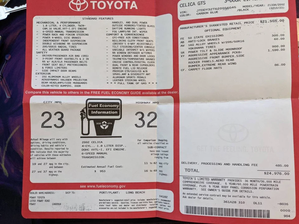 2002 Toyota Celica 7th Gen - Image 12 of 12