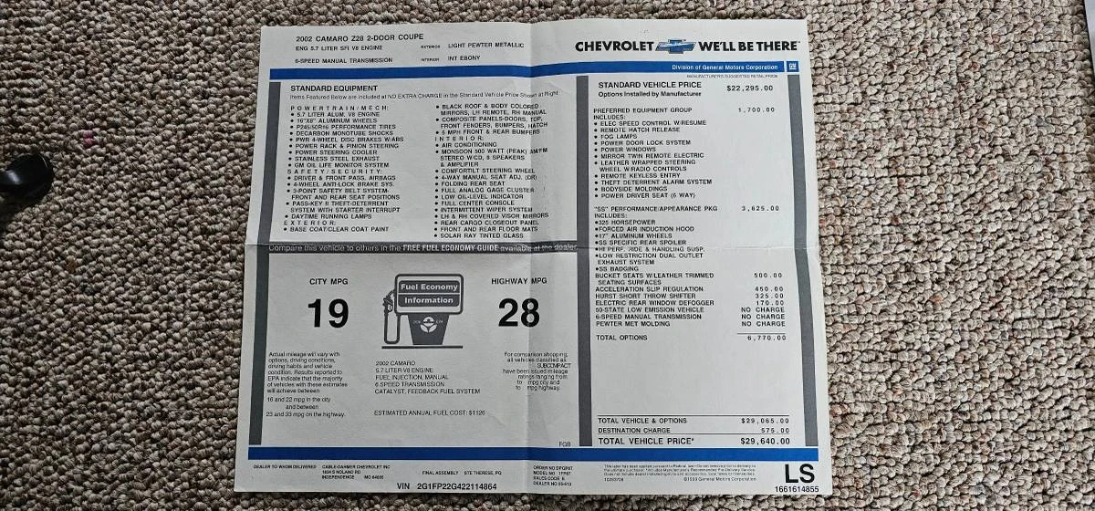 2002 Chevrolet Camaro SS 4th Gen - Image 22 of 24