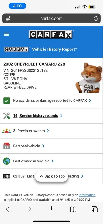 2002 Chevrolet Camaro SS 4th Gen - Image 16 of 16