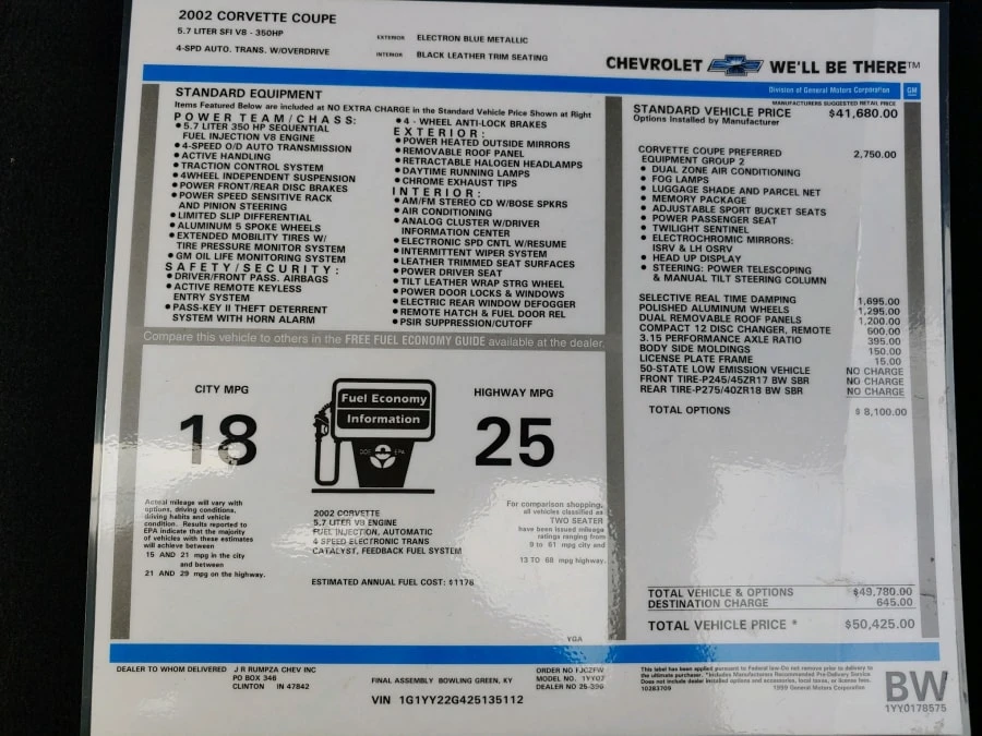 2002 Chevrolet Corvette C5 - Image 17 of 17