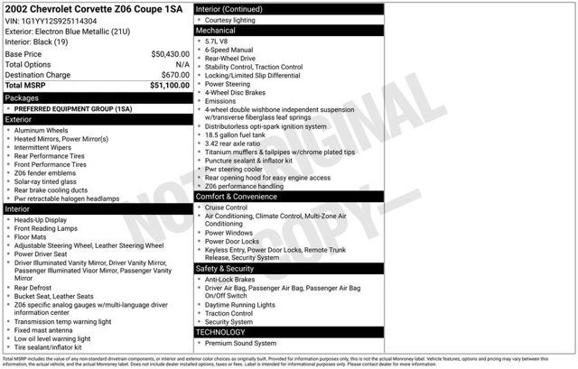 2002 Chevrolet Corvette C5 Z06 - Image 2 of 2