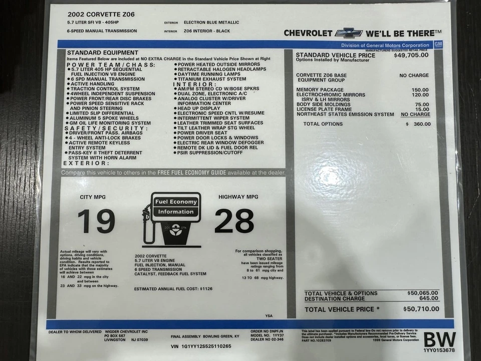 2002 Chevrolet Corvette C5 Z06 - Image 14 of 16