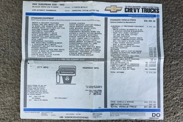 2002 Chevrolet Suburban 9th Gen - Image 8 of 8
