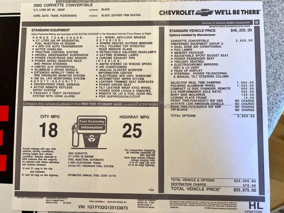 2002 Chevrolet Corvette C5 - Image 6 of 8