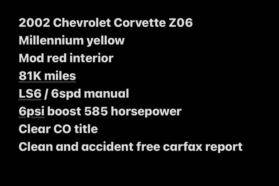 2002 Chevrolet Corvette C5 Z06 - Image 3 of 7