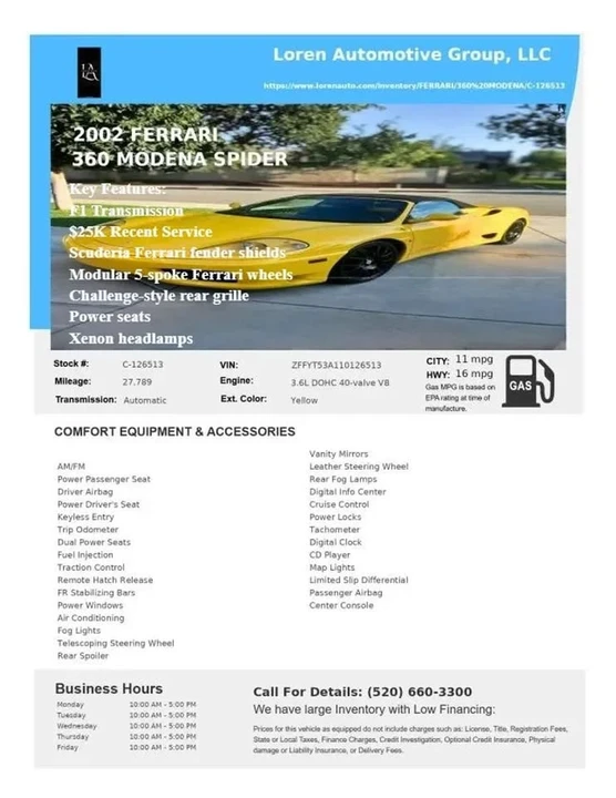 2002 Ferrari 360 Modena - Image 2 of 18