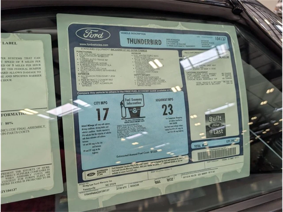 2002 Ford Thunderbird 11th Gen - Image 16 of 16