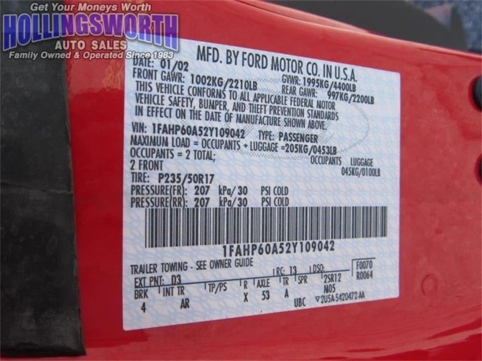 2002 Ford Thunderbird 11th Gen - Image 27 of 27
