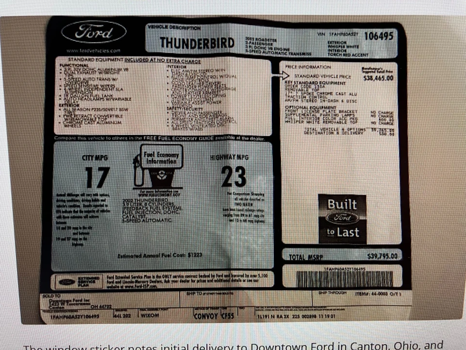 2002 Ford Thunderbird 11th Gen - Image 4 of 13