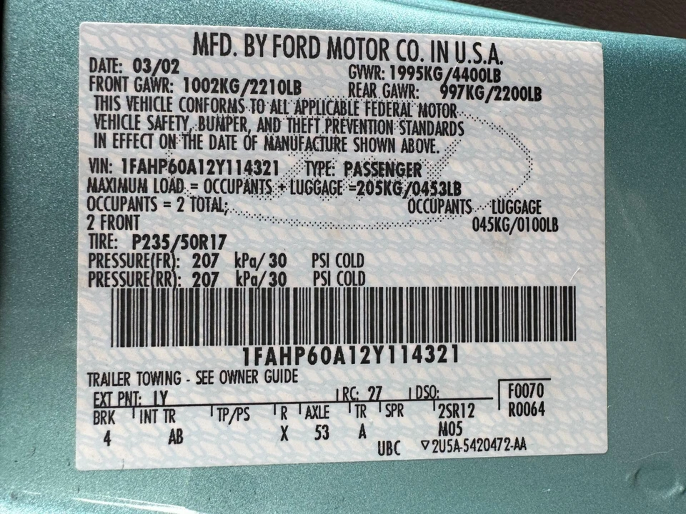 2002 Ford Thunderbird 11th Gen - Image 19 of 31