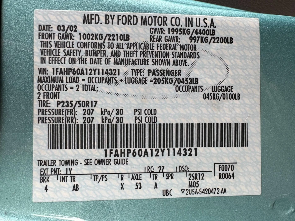 2002 Ford Thunderbird 11th Gen - Image 19 of 21