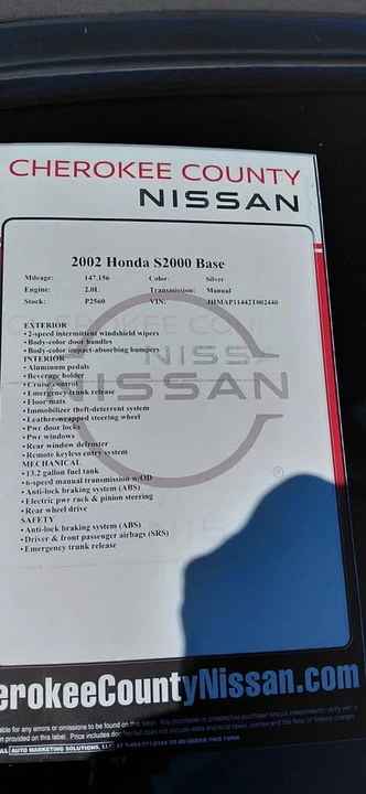 2002 Honda AP1 S2000 - Image 5 of 5