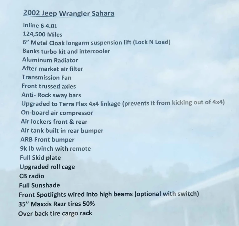 2002 Jeep TJ Wrangler - Image 8 of 8