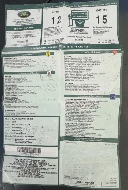 2002 Land Rover Range Rover L322 - Image 8 of 8