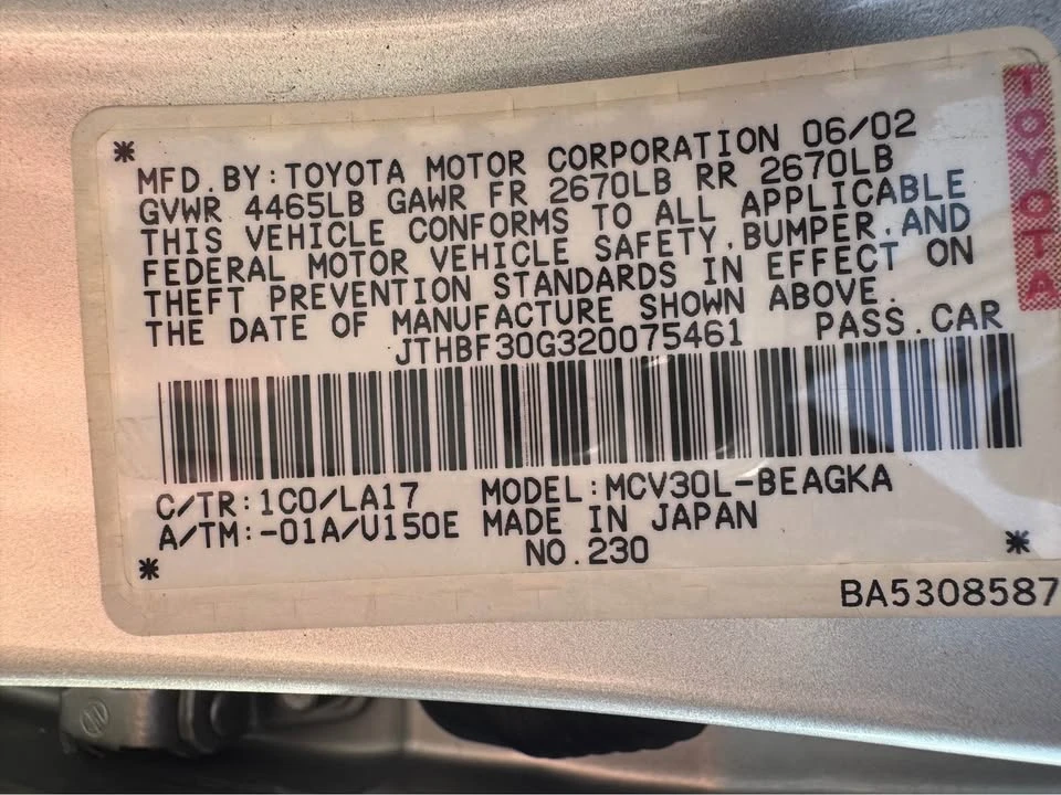2002 Lexus ES 3rd Gen - Image 12 of 14