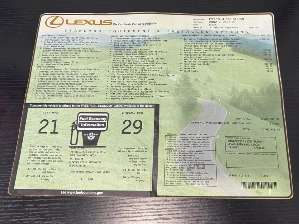 2002 Lexus ES 4th Gen - Image 16 of 17