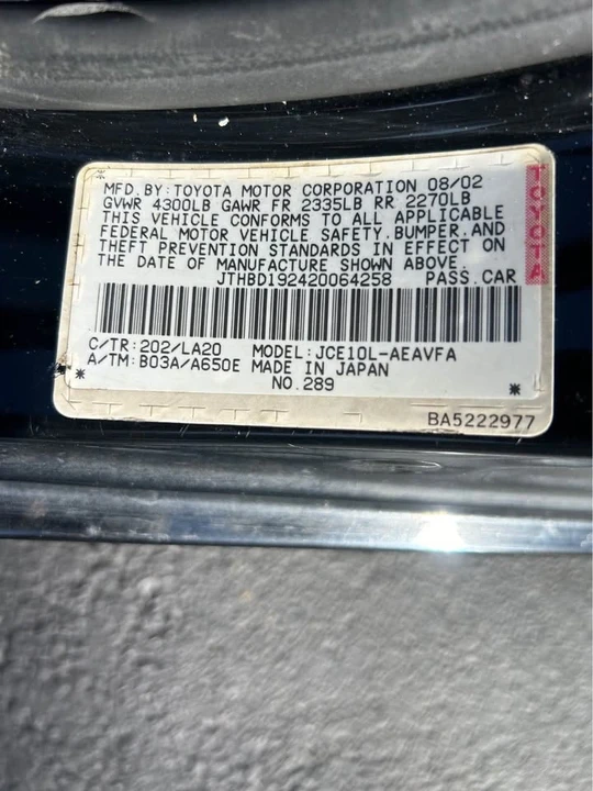 2002 Lexus IS 1st Gen - Image 19 of 19