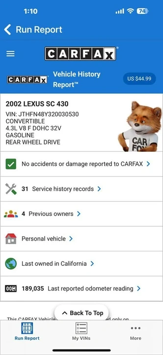 2002 Lexus SC430 - Image 8 of 9