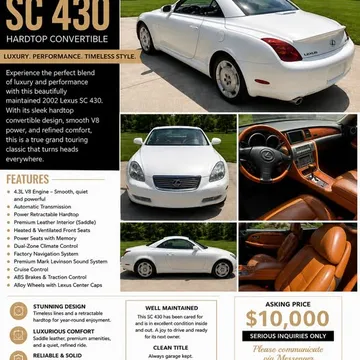 2002 Lexus SC 430 Hardtop Convertible