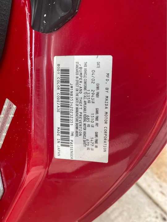 2002 Mazda NB MX-5 Miata - Image 7 of 7