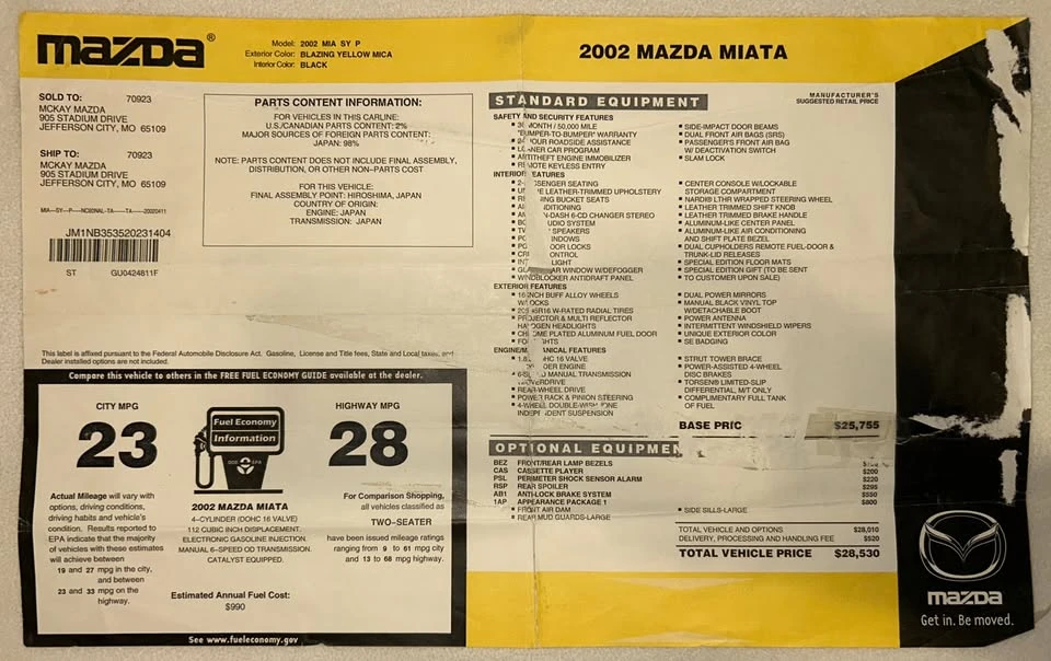 2002 Mazda NB MX-5 Miata - Image 18 of 20
