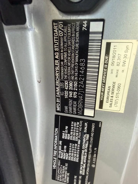 2002 Mercedes-Benz W203 C-Class - Image 6 of 7