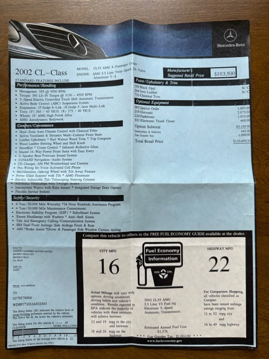 2002 Mercedes-Benz C215 CL-Class - Image 30 of 30