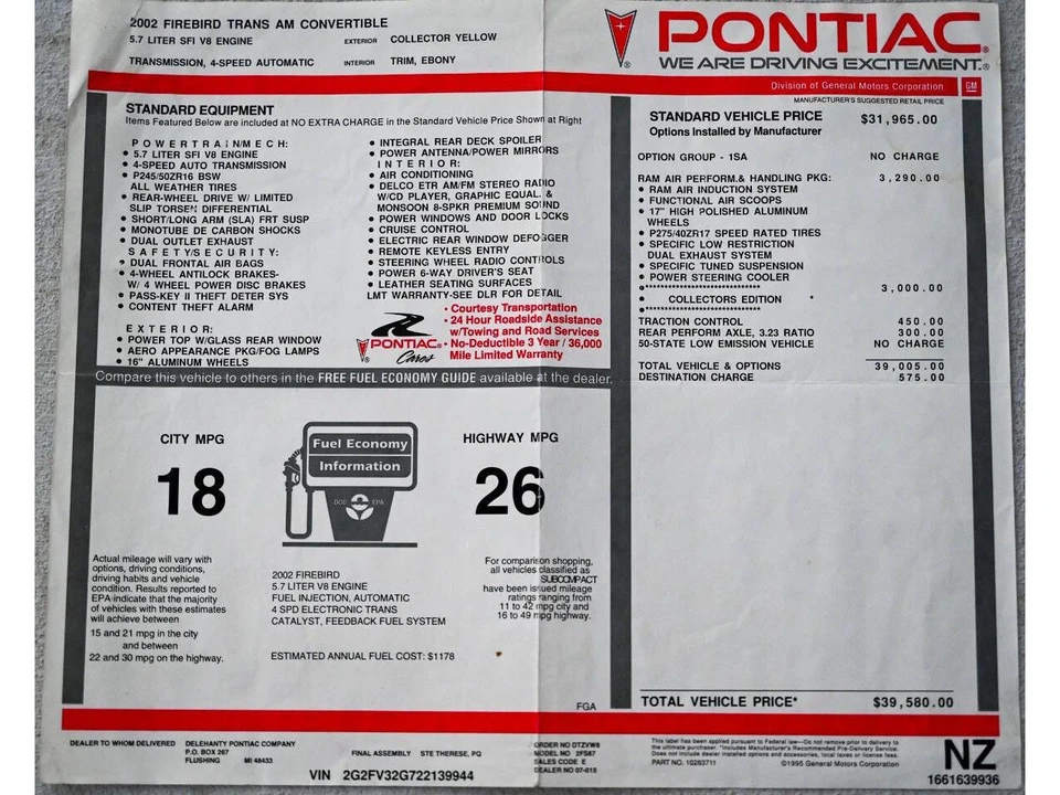 2002 Pontiac Firebird 4th Gen - Image 7 of 31
