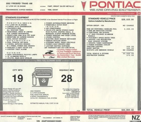 2002 Pontiac Firebird Trans Am 4th Gen - Image 26 of 27