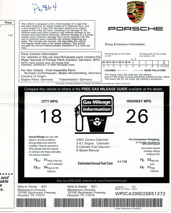 2002 Porsche 996 Carrera - Image 25 of 26