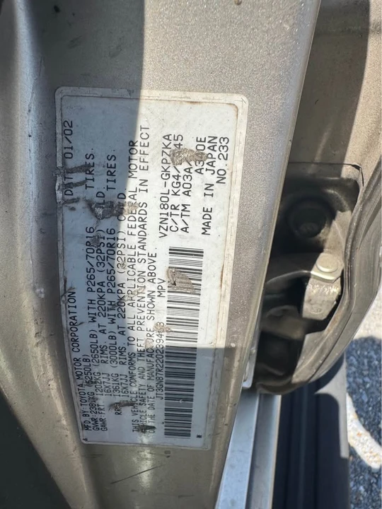 2002 Toyota 4Runner 3rd Gen - Image 9 of 10