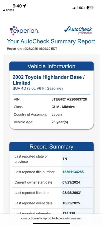 2002 Toyota Highlander - Image 18 of 18
