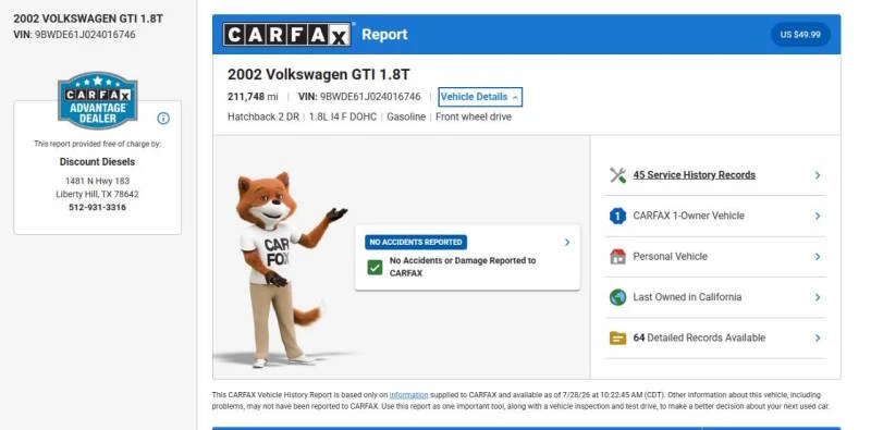 2002 Volkswagen GTI Mk4 - Image 18 of 18