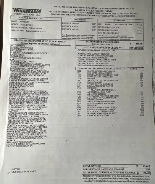 2002 Winnebago - Image 11 of 12