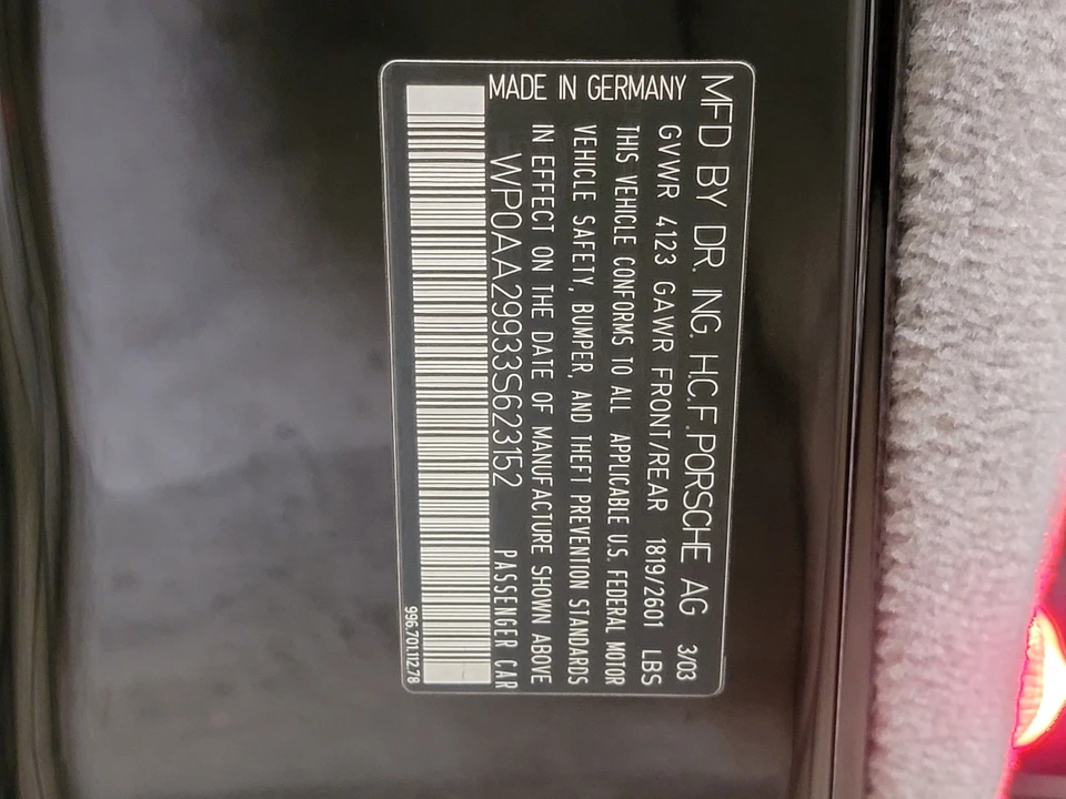 2003 Porsche 996 Carrera 4S - Image 22 of 22