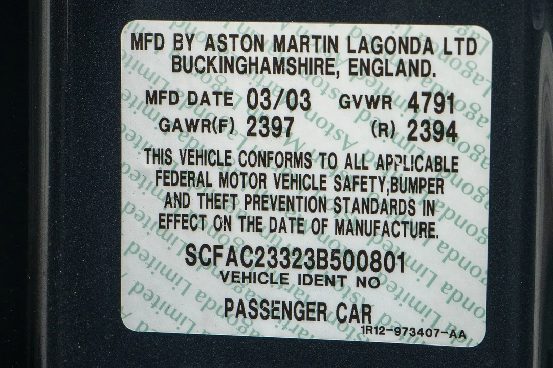 2003 Aston Martin Vanquish 1st Gen - Image 21 of 21