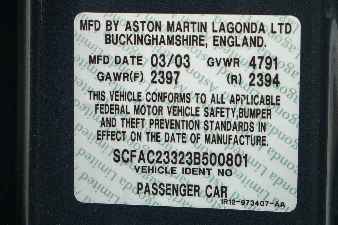 2003 Aston Martin Vanquish 1st Gen - Image 21 of 21