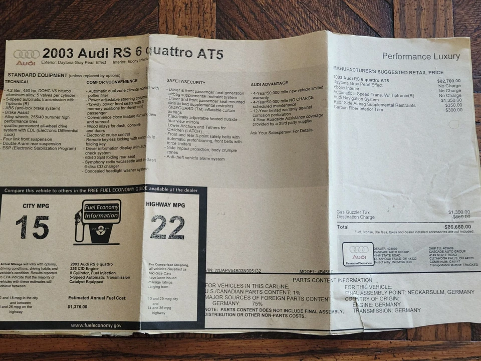 2003 Audi C5 RS6 - Image 2 of 22