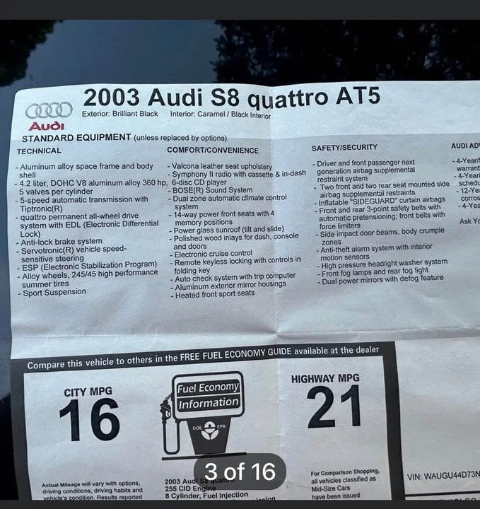 2003 Audi D2 S8 - Image 6 of 17