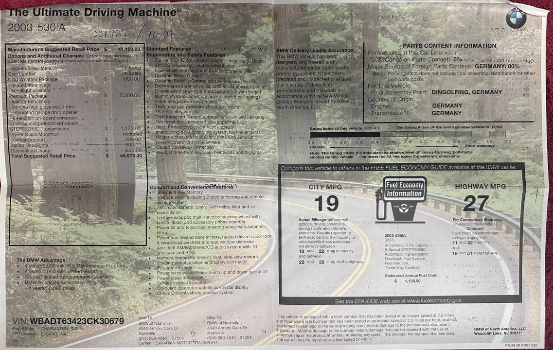 2003 BMW E39 5 Series - Image 15 of 18