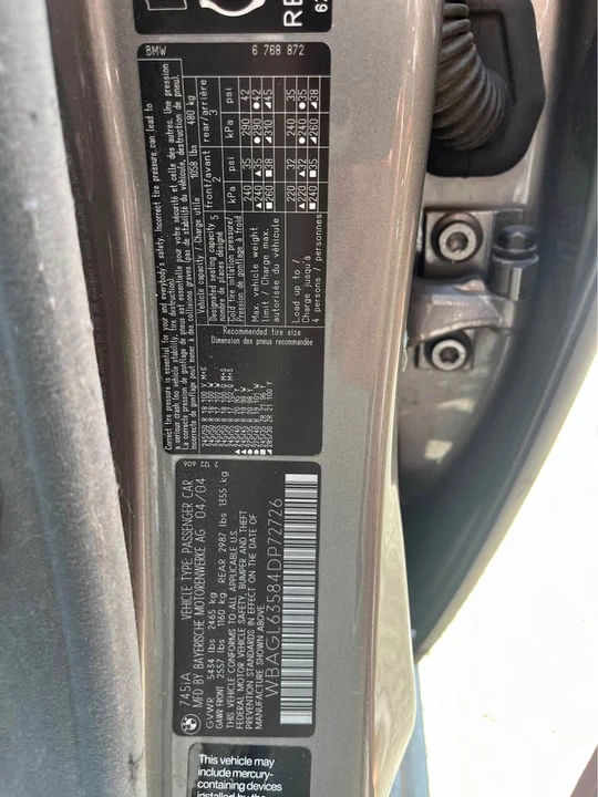 2003 BMW E65/E66 7 Series - Image 8 of 9