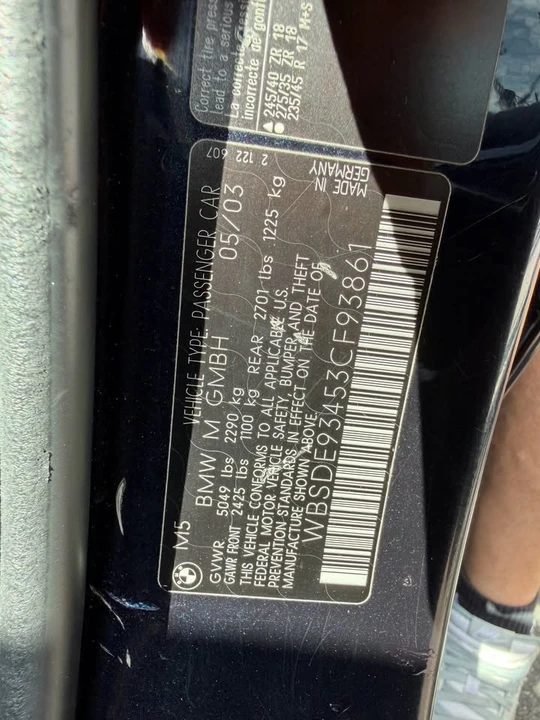 2003 BMW E39 M5 - Image 17 of 17