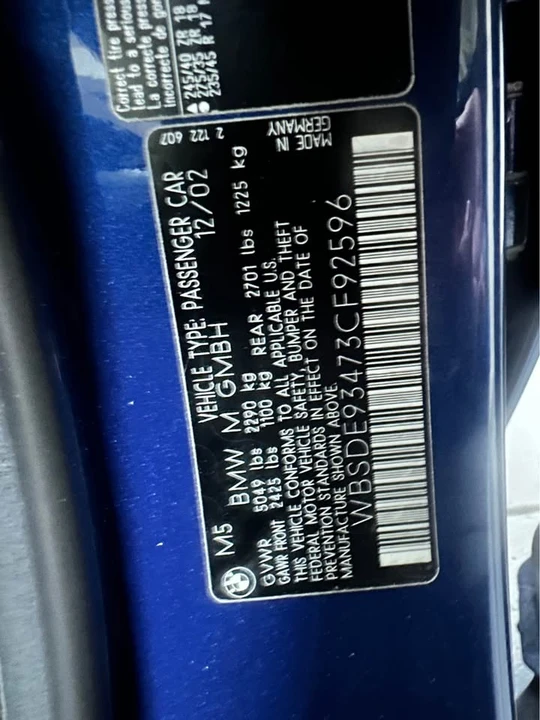 2003 BMW E39 M5 - Image 7 of 8