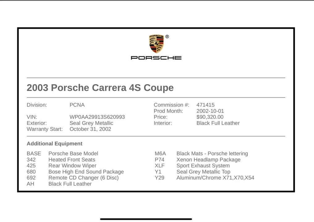 2003 Porsche 996 Carrera 4S - Image 15 of 16