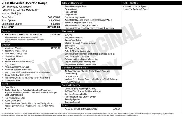 2003 Chevrolet Corvette C5 - Image 3 of 5
